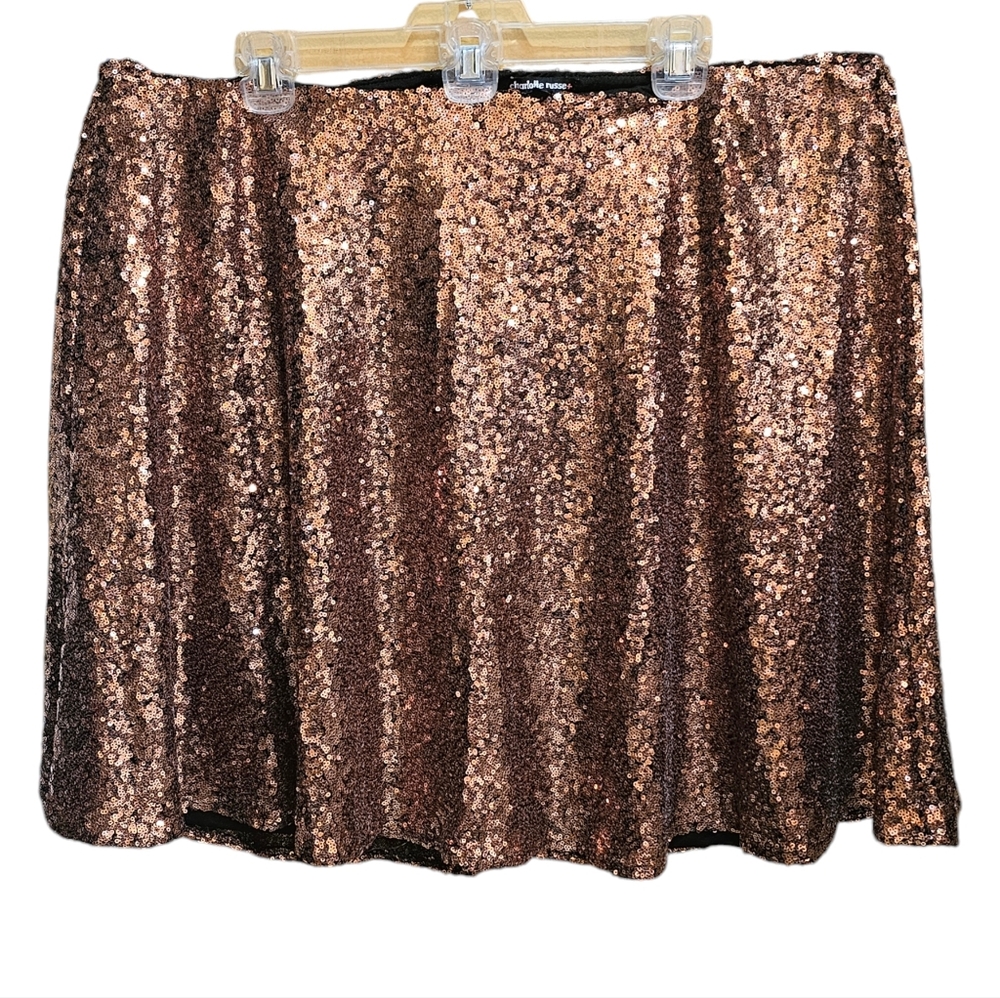 Charlotte Russe+ A-Line/Full Skirt Copper Color Sequin Size 3X